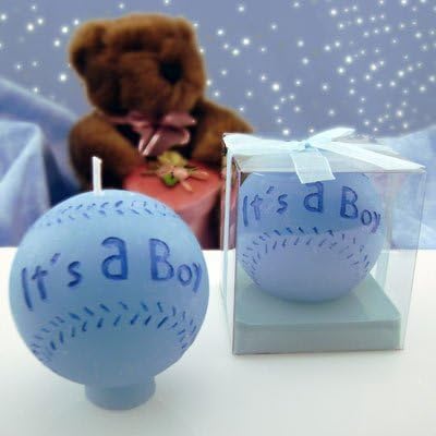 Baseball Candle Baby Shower Favors - Pack of 12, It's A Boy (BLUE)