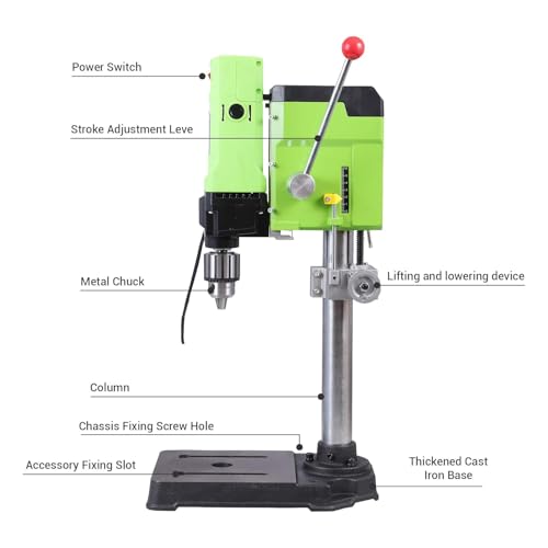 Image of Hetkrishi 16mm x 1050W Multifunctional electric Bench Press Drill machine with 3 Level Speed Drilling - Chuck 3-16 millimeters 2.5 Inch depth- Procut Drill