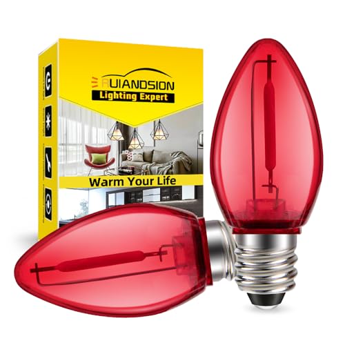 Ruiandsion Bulbo LED E12 220V Rosso Base a Vite E12 per Lampadari Luci Festive Festone Parete Notte Vetrine Confezione da 2