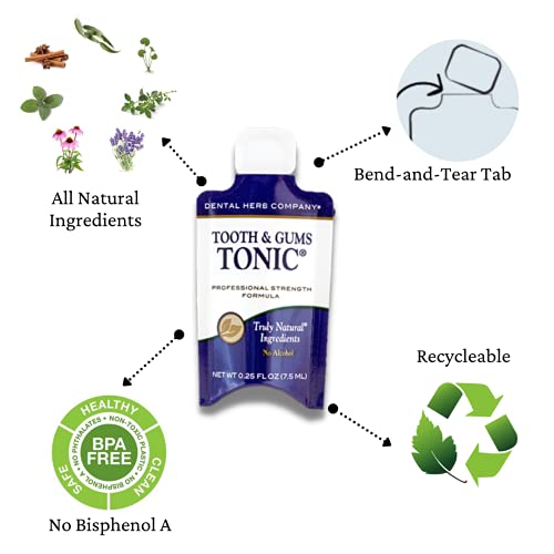 Dental Herb Company - Tonic Traveler - Single Use Tonic Mouthwash (12 Pack) With Bamboo Toothbrush #TOP3