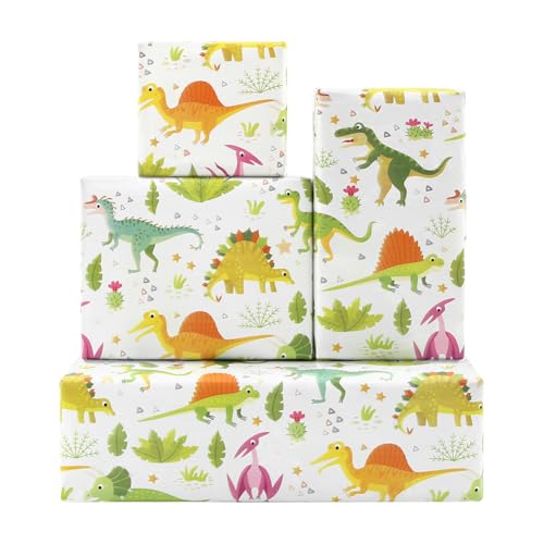 Papier d'emballage dinosaure de la jungle pour fête et goûter d'enfants