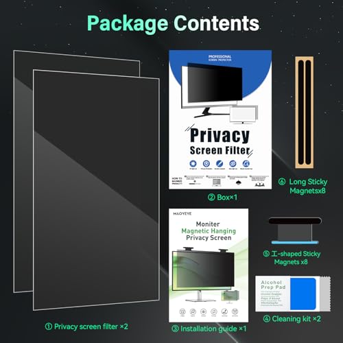 Mao Yeye [2 Pack] Magnetic Hanging 31.5 Inch Computer Privacy Screen for 16:9 Aspect Ratio Widescreen Monitor, Removable Eye Protection Anti Glare Blue Light Computer Monitor Privacy Filter by Mao Yeye - Image 8