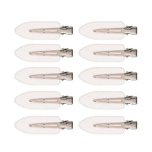 No Crease Hair Clips 10 Pack - Seamless No Bend Duck Bill Clips for Makeup Styling Thick Thin Hair, Matte Colors