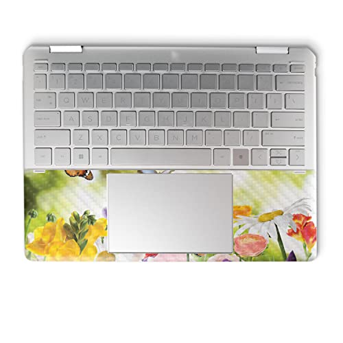 Image of MightySkins Carbon Fiber Skin Compatible with HP Spectre x360 14 inch (2022) Full Wrap Kit - Butterfly Hangout | Protective, Durable Textured Carbon Fiber Finish | Easy to Apply | Made in The USA