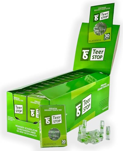 TS Teer STOP Filtres à Cigarettes Premium 8mm – 720 pcs, Embouts Microfiltre pour Cigarettes Prêtes à Fumer & Roulées à la Main, Accessoire Réutilisable en Plastique pour Cigarettes Standard