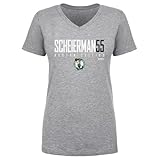 500 LEVEL Baylor Scheierman Boston Celtics Women's V-Neck T-Shirt - Baylor Scheierman Boston Celtics Elite WHT (Heather Gray, X-Large)