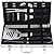 grilljoy Birthday Gift with Wrapping Box for Man Woman - 18pcs BBQ Grill Accessories Set - Stainless Steel Barbecue Grilling Utensil Kit with Non-Slip Handle in Aluminum Case Set