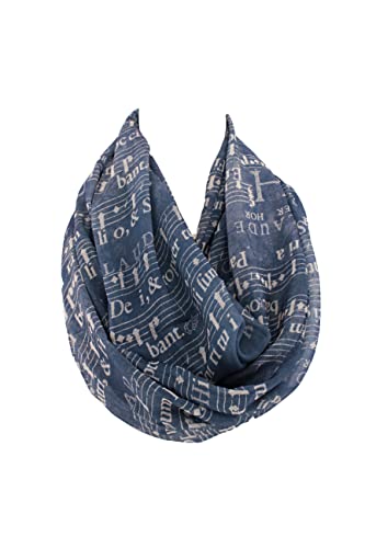 Etwoa's Latin Alphabet Music Notes Infinity Scarf Circle Scarf Loop Scarf2