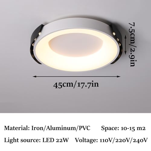 Éclairage de plafond circulaire noir et blanc aux finitions soignées
