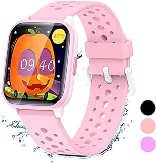 SOPPY Fitness Tracker Watch for Kids, Activity Tracker, Smart Watch with Games, Pedometer, Heart Rate & Sleep Monitor, Stopwatch, IP68 Waterproof Sport Watch, Great Gifts for Boys Girls Teens - Pink