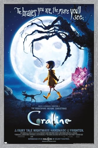 Trends International Coraline - Braver One Sheet Wall Poster, 22.4L x 14.7W, Gray Framed Version