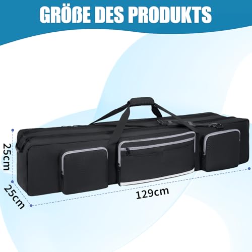 OUUTMEE Bolsa de transporte para trípode, bolsa grande para trípode fotográfico con separadores acolchados extraíbles, bolsa de soporte de luz con base acolchada a prueba de golpes para trípodes de - imagen 2