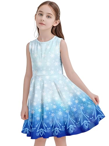 Girls Sleeveless Tropical Summer Dress for Beach and Parties