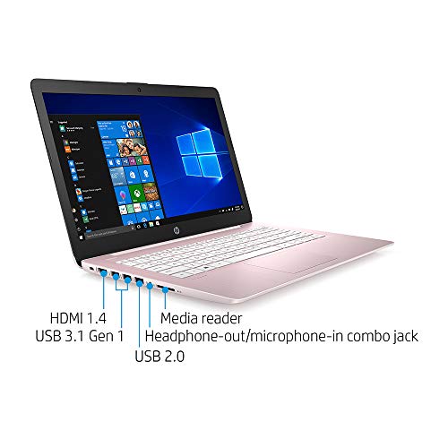 2021 Hp Stream 14" Hd Sva Laptop Computer, Intel Celeron N4000 Processor, 4Gb Ram, 64Gb Emmc Flash Memory, Webcam, 1-Year Office, Intel Uhd Graphics 600, Win 10S, Rose Pink, 32Gb Snowbell Usb Card #TOP2
