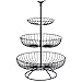 Toruiwa. Obst Etagere,3 Stöckig Obstkorb aus Metall,Modern Obstschale,für Snack Dessert Obst Kuchen,für Hochzeit Wohnzimmer Party Dekoration 47x20cm (Schwarz)