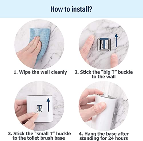 Ahyanz Toilet Brush silicone Deep Cleaner, Excellent quality, Heavy Base for No-Slip Anti-drip, Long Plastic Handle, Soft Flexible Bristles With Quick Drying Holder Set For Bathroom floor/wall mounted - Image 5