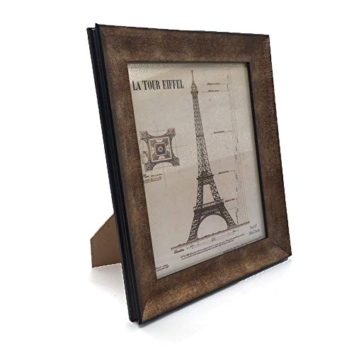 allgala Paquete de 3 marcos de fotos de escritorio de imitación de madera con cara de cristal, 20 x 20 cm, estilo marrón dorado - HD61028