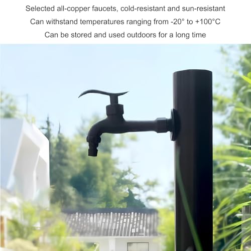 UWYTGF Water Column Garden Faucet Freestanding Garden Water Column, with Freestanding Hose Stand, Outdoor Antifreeze Faucet Water Dispenser Hydrant Water Feature, for Irrigation and,One Color,Square