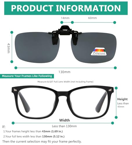 Eyekepper 4 Pack Flip-up Clip-On Sunglasses 59x39 MM Metal Wear Over Glasses4