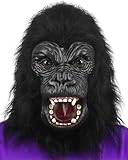 SANZHIGUO Gorilla Mask Novelty Latex Monkey Head Mask, Adult Open Mouth Gorilla Head Mask for Party Festival Halloween Masquerade Fancy Ball (Black)