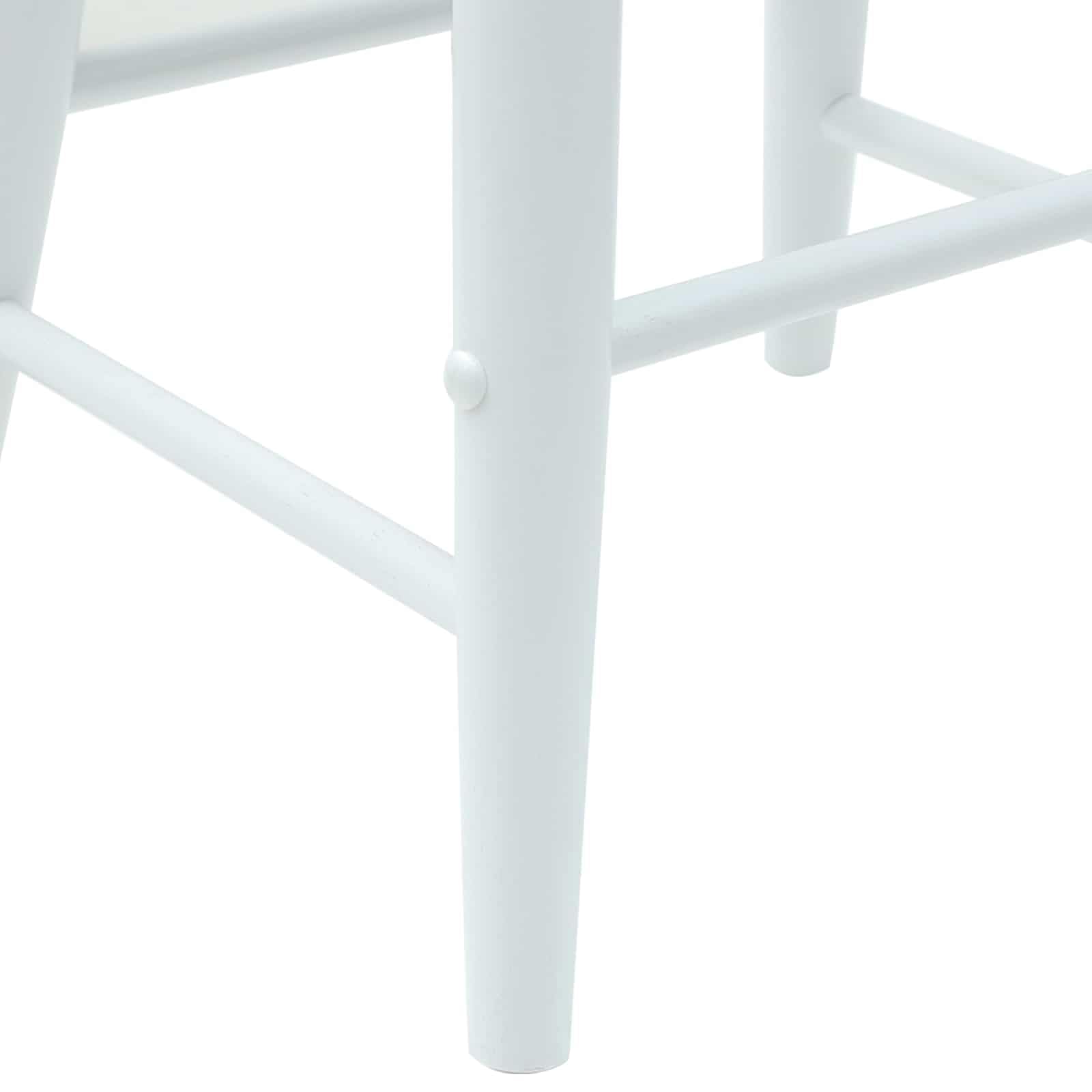 Juego de 2 sillas de comedor, color blanco, 46 x 37 x 63 cm, madera de caucho maciza, para una experiencia de asiento cómoda