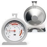 Oven Thermometer, Stainless Steel Oven Temperature Gauge Instant Read Meat Thermometer for Roasting, Grilling, Baking