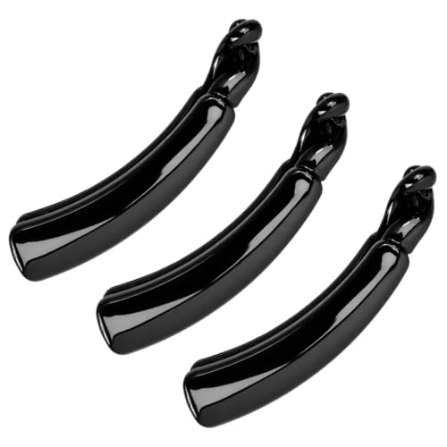 Image of Glaze Glossy Finish Curved Claw Hair Clips for Women & Girls | Strong Grip Non-Slip Hair Jaw Clips for Thick, Thin & Curly Hair | Everyday Styling Accessories | Black, Pack of 3 (medium)