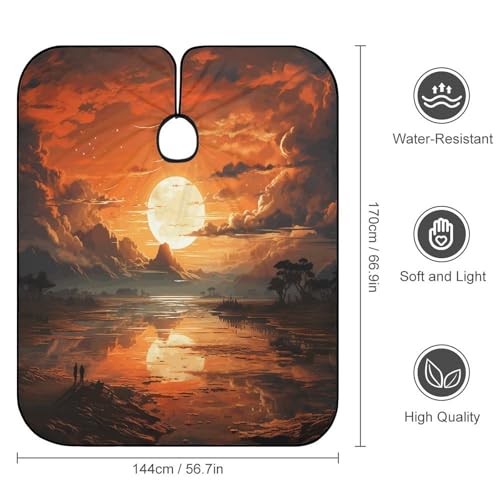 Capa de peluquería ajustable Orange Sky para adultos miniatura 2