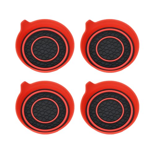 Portavasos para carro en silicona, 4 piezas, rojo miniatura 7