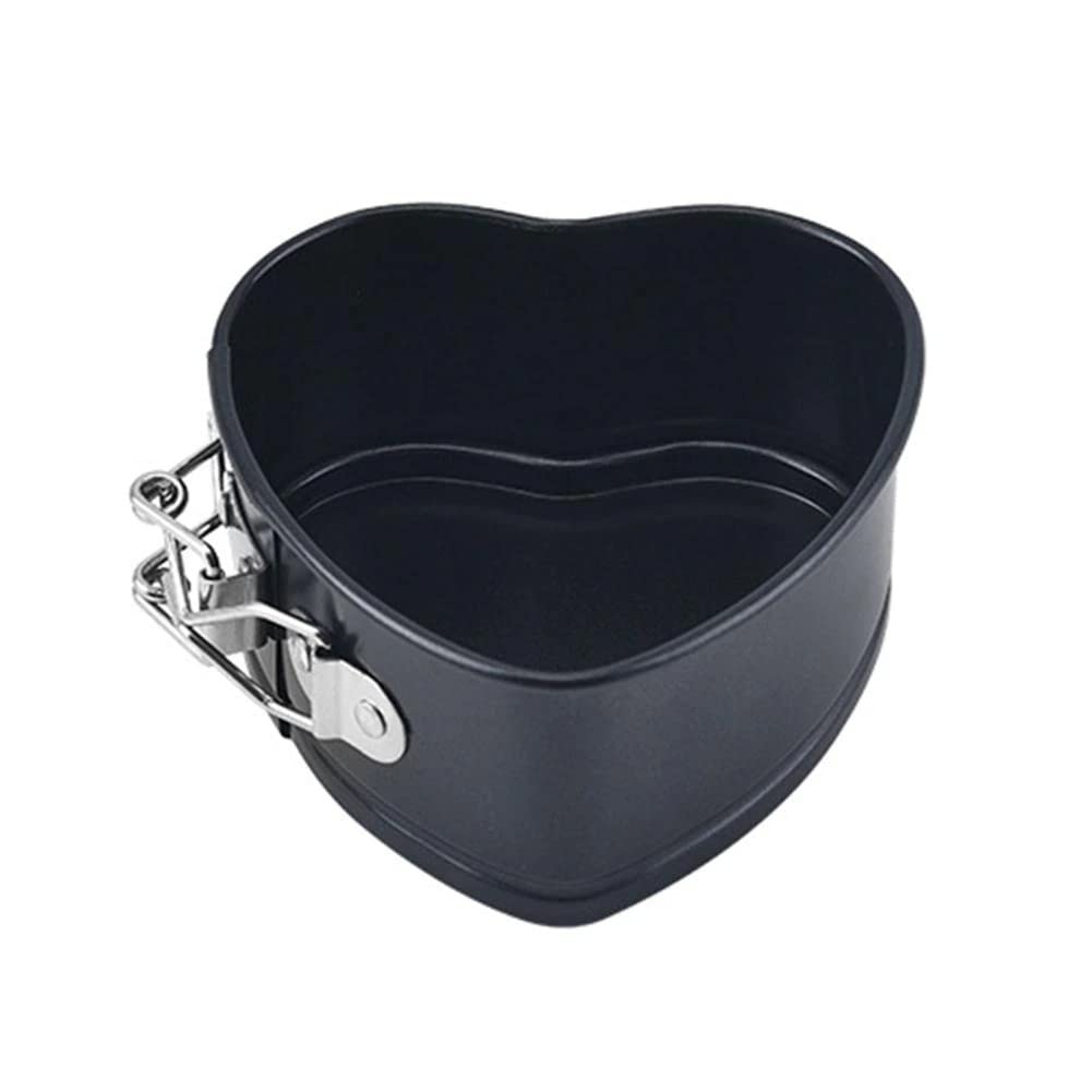 SOLDOUT 4 Inch Non Stick Love Heart Shaped Mould Sponge Cheese Cake Mold Metal with Spring Lock Buckle