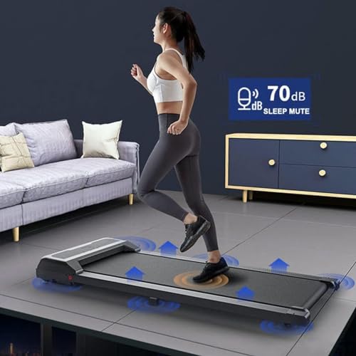 Image of 2 in 1 Folding Treadmill,Foldable Walking Jogging Machine with Wheels,2.25Hp Installation-Free Electric Treadmill,with Remote Control and Led Display