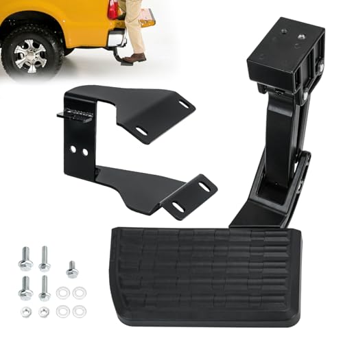 75312-01A Rear Bed Step Retractable Bumper Step Compatible with Ford F150 2015-2020 Folding Truck Tailgate Step (F150 2015-2020)