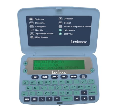 LEXIBOOK The English Dictionary, definitions, Thesaurus, Grammar, Phonetic Spellchecker, with battery, blue/grey, D650ENLXB