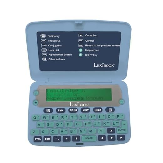 LEXiBOOK D650EN The English Dictionary, Definitions, Thesaurus, Grammar, Phonetic Spellchecker, with Battery, Blue/Grey
