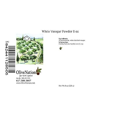 OliveNation Powdered Distilled White Vinegar, Tangy Seasoning for Cooking, Baking, Dressings, Dusting Powder, Non-GMO, Gluten Free, Vegan - 8 ounces