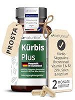 Sägepalmenextrakt & Kürbiskernextrakt - 8 Fach Kombi mit Brennnesselextrakt, Vitamin E, Zink, Selen & Natrium - Vegan - 120 Kürbiskern-Kapseln hochdosiert Naturklar
