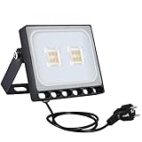 Photo Gallery sararoom faretto led da esterno 10w 800lm super luminoso faretti led per esterni 3000k bianco caldo proiettore led ip65 impermeabile luce di sicurezza faro led per giardino cortile garage fabbrica