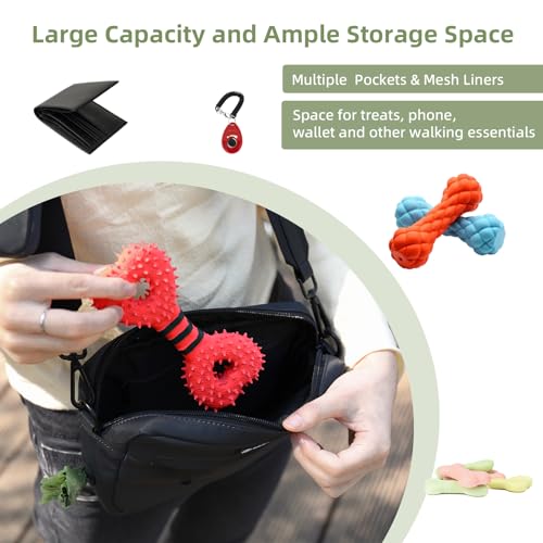 COOWONE Leckerlitasche für Hunde Gassi Tasche Hund Hundeleckerli Tasche Wasserdichte Hundeleckerlitasche Umhängetasche Eingebauter Hundekotbeutelspender Leckerlitasche für Hund zum Training