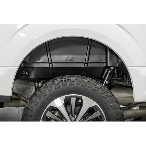 Rough Country Rear Wheel Well Liners for Ford F-150 (2015-2020) - Heavy-Duty Rear Fender Liners for Mud & Debris Protection Made in USA