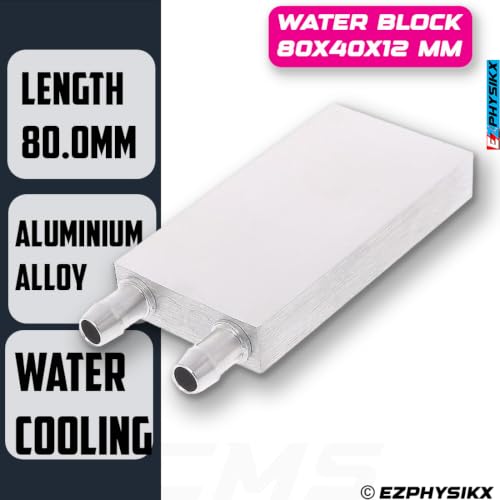 Image of Aluminum Liquid /Water Cooling Block for Cooling PC Computer Graphics Card Electronics Peltier Laptop CPU GPU VGA RAM VRAM VRM IC LED MOSFET Transistor SCR - Pack of 1 (40X80 MM)