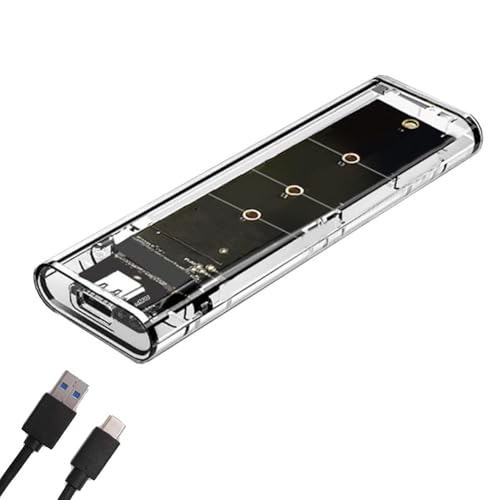 Mauedest M.2 NGFF Dual Protocolo SSD Case Clear USB Tipo C 10Gbps PCI-E M2 SSD Carcasa externa transparente Caja de disco duro