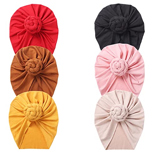 Image of Baby Hats Newborn Baby Girls Turban Hospital Hat Infant Toddler Kid Hat Big Hair Bow Top Knot Head Wrap