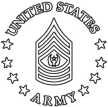 ION Graphics E-9 Sergeant Major of The Army US Army Rank Sticker Die Cut Decal SMA OR-9 E9 5" Bumper Locker Laptop Window - Sticks to Any Surface