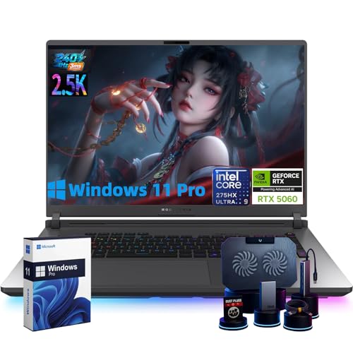 Image of ASUS ROG Strix G18 Gaming Laptop, 18 inch 2.5K 240Hz Nebula Display, Intel Core Ultra 9 275HX, GeForce RTX 5060, 64GB DDR5 RAM, 4TB PCIe SSD, Wi-Fi 7, Thunderbolt 4, Windows 11 Pro, Gray
