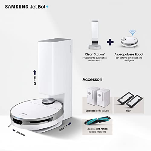 Samsung Jet Bot+ VR30T85513W/WA Robot aspirateur avec capteur LIDAR 5 W 0,3 L Blanc - Image 3