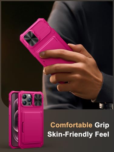 Image of Vihibii for iPhone 12 Pro Max Case Wallet, Card Holder (4 Cards), Hot Pink