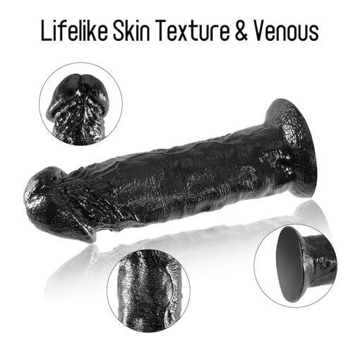 Image of 9.8 inch G-Spot Dildo Without Balls with Realistic Venis, 2.8'' Diameter Huge Thick Dildo with Suction Cup for Hands-Free and Anal Play, G-spot Giant Dildos Anal Sex Toys for Women Men