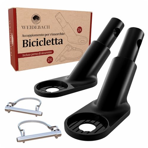 Weidebach® 2 x stabilna przyczepka rowerowa, czarna, 2 x kołek