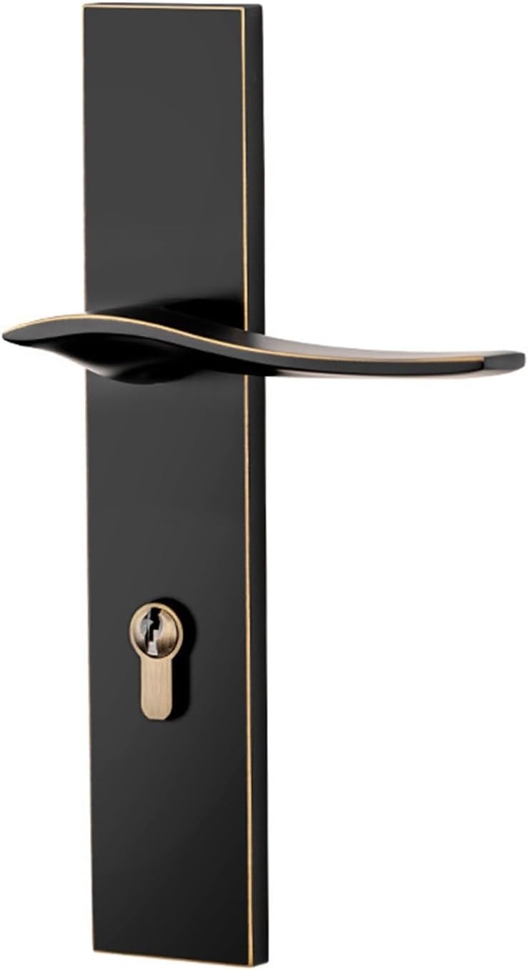 All-Copper Home Silent Indoor Door Lock B-Level Lock core Door Handle Lock Indoor Room Door Lock Copper Lock Set(Coffee)