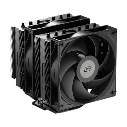 PCCOOLER CPS RT Serie Ventola di CPU, RT620Pro Raffreddatore d'aria Ventola a doppia torre Sistema di raffreddamento CPU a 6 condotti termici, per Intel LGA 115X/1200/1700, AMD AM4/AM5 Nero